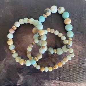 Matte Amazonite Bracelet Set